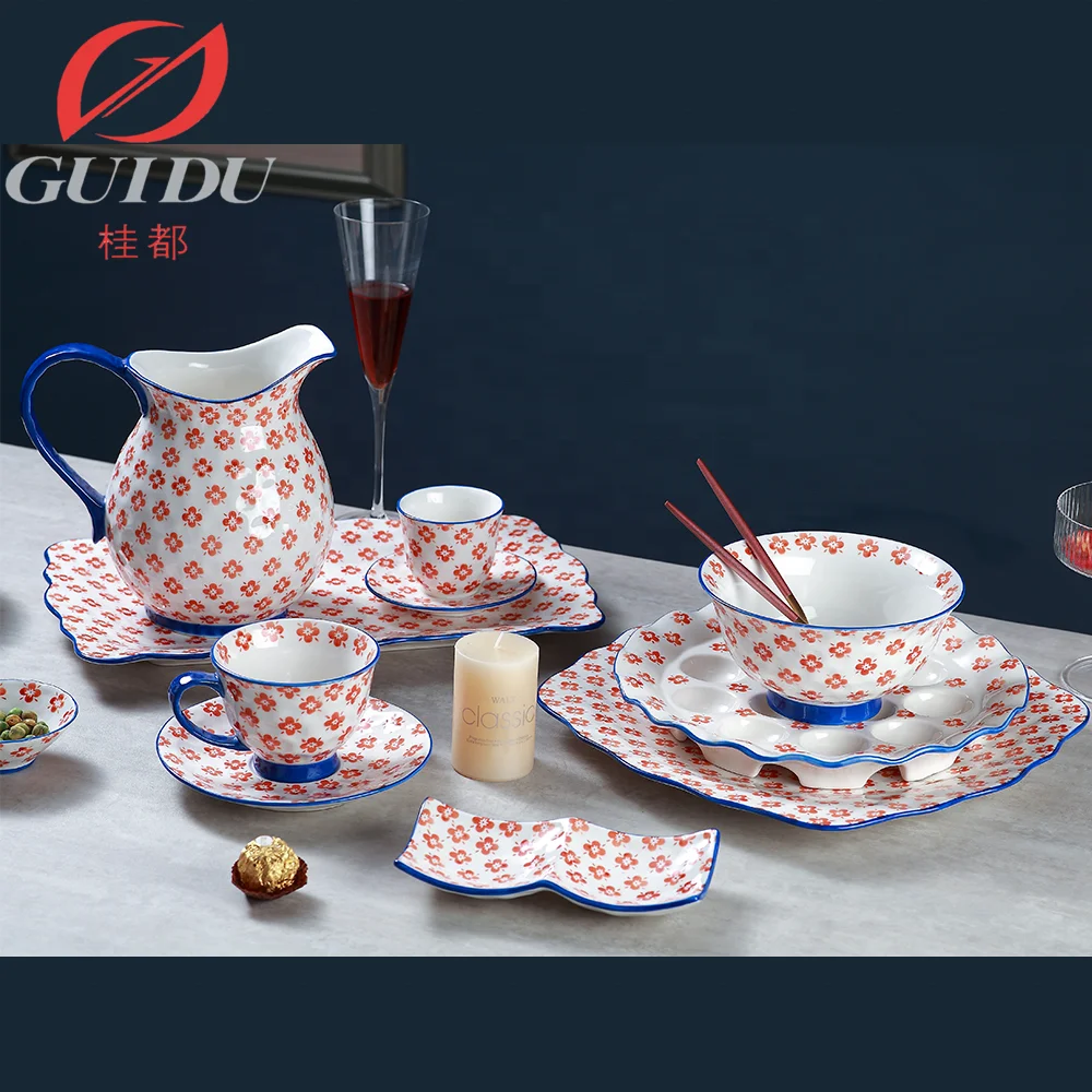 Microwave Ceramic Salad Bowl Porcelain Matcha Stoneware Kids ceramic tableware bowls plates and spoons set