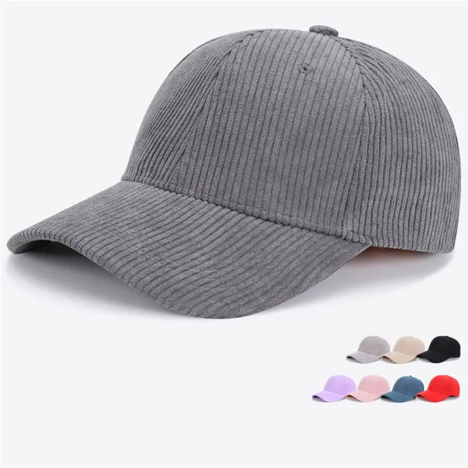 
Factory solid blank cap custom 6 panel corduroy sports baseball hat 