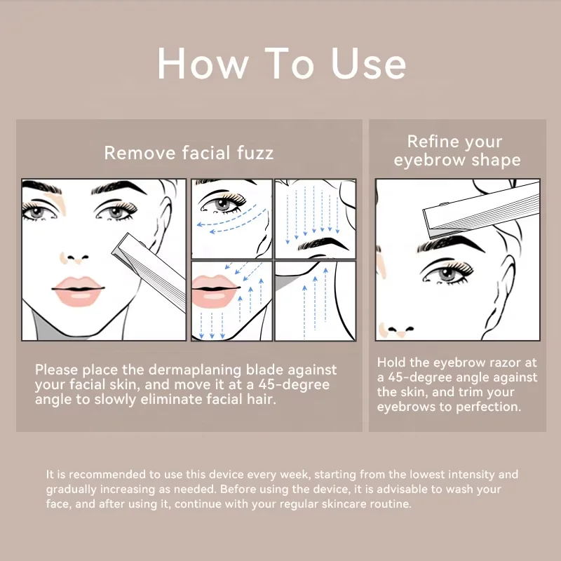 Professional Type-C Charging Dermaplaning Machine Women Electric Face Dead Skin Remover Beauty Device Eyebrow Trimming Tools