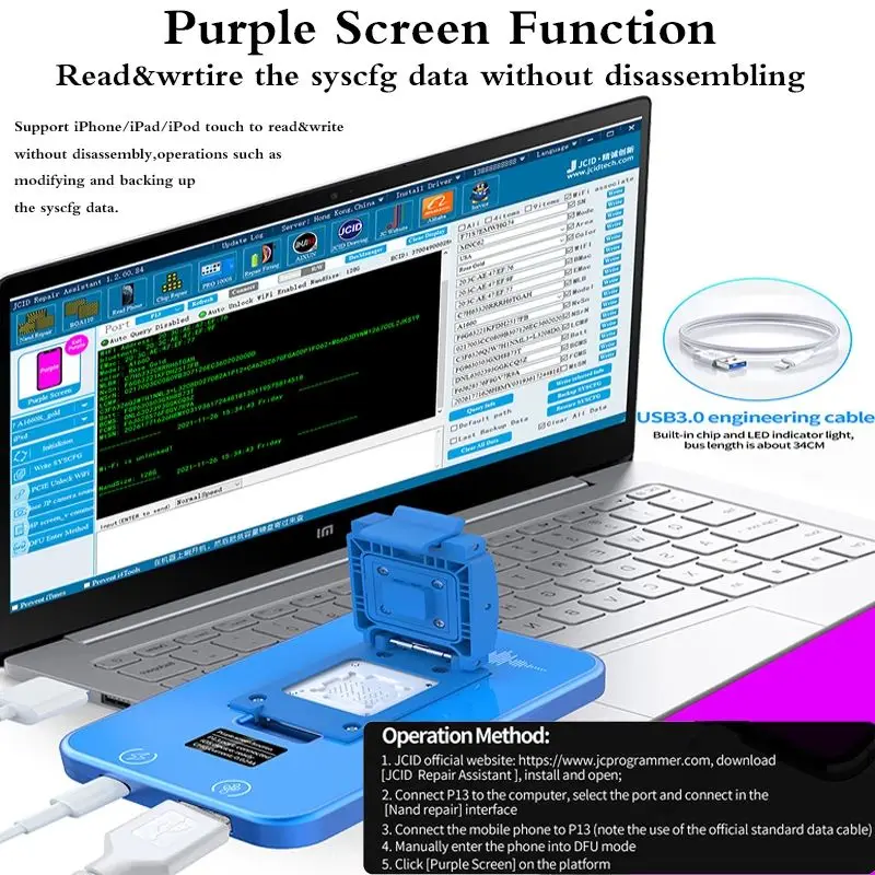 JCID P13 BGA110 programmer for 7 8 8P X XS 11 12 13Pro NAND Flash for BGA110 Nand data modification and writing