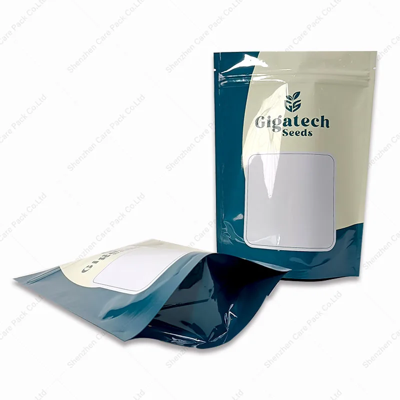 Customized Reusable Ziplock Mylar Seeds Grain Zipper Pesticide Seeds Plant Organic Fertilizer Soil Packaging Stand up Bag