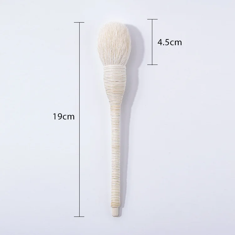 2023 New Style Natural Handmade Rattan Makeup Brush Foundation Powder Blush Brush Goat Synthetic Soft Hair Single Powder Brush