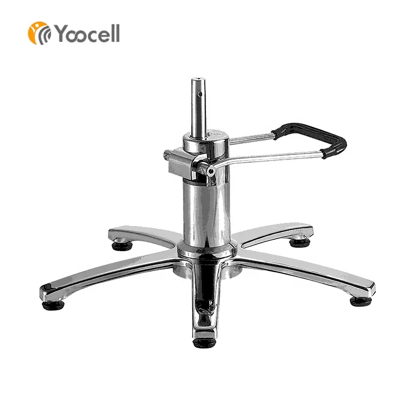 Yoocell high quality hydraulic pump five star chrome base for salon barber chair