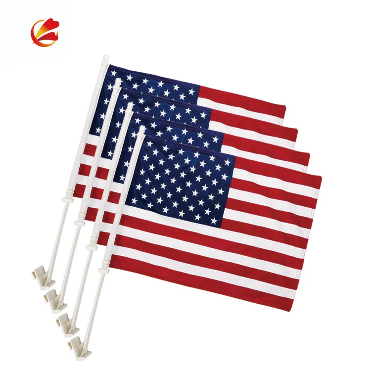 Custom plastic rod custom size diplomatic car flag