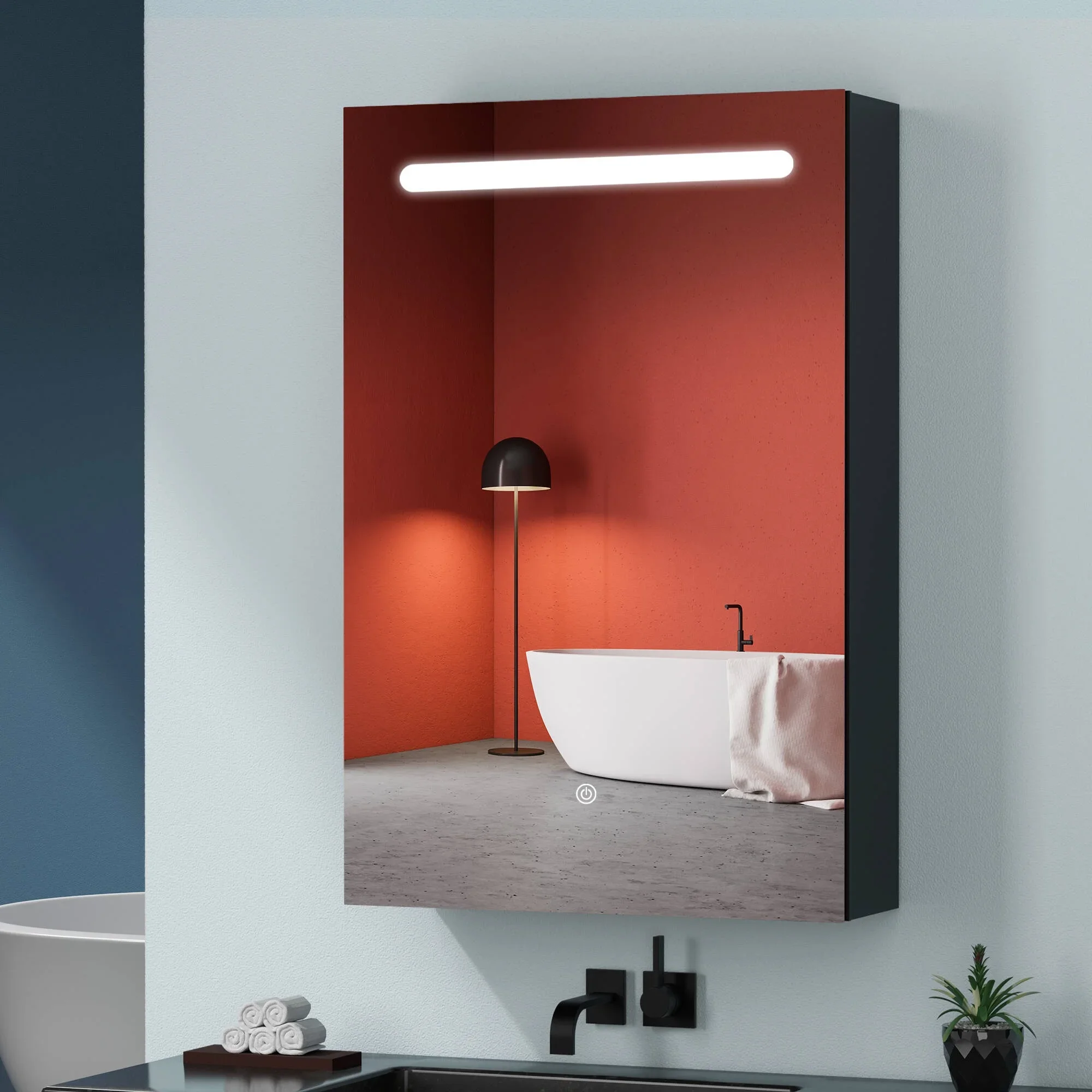 Touch Switch Led Light Defog Mirror Cabine Bathroom Mirror Medicine Cabinet Mirror Cabinet For Hair Salon