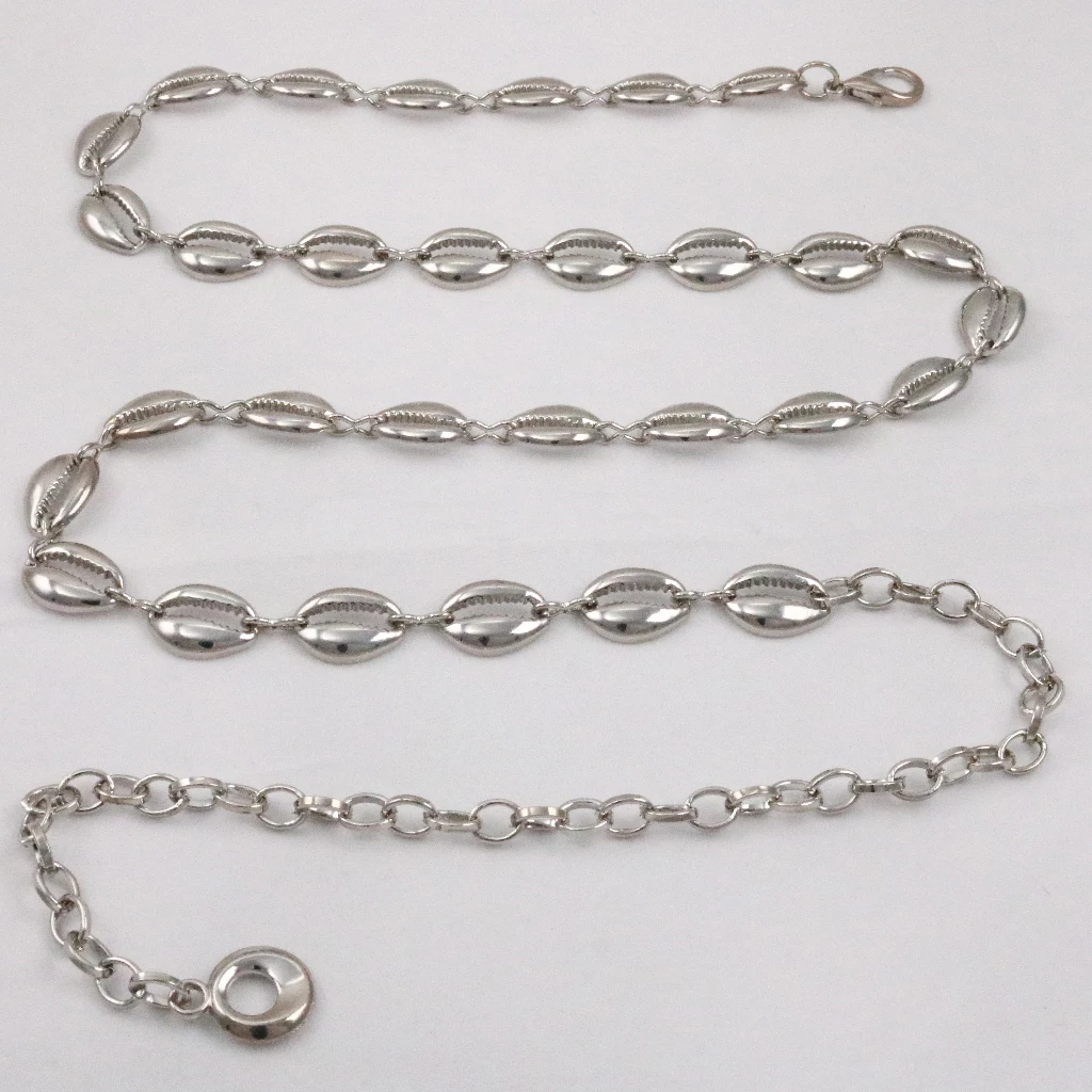 Simple Custom Metal Gold Silver Shell Custom Stainless Steel Vintage Jeans Waist Chain Belts Women Chaine Tour De Taille