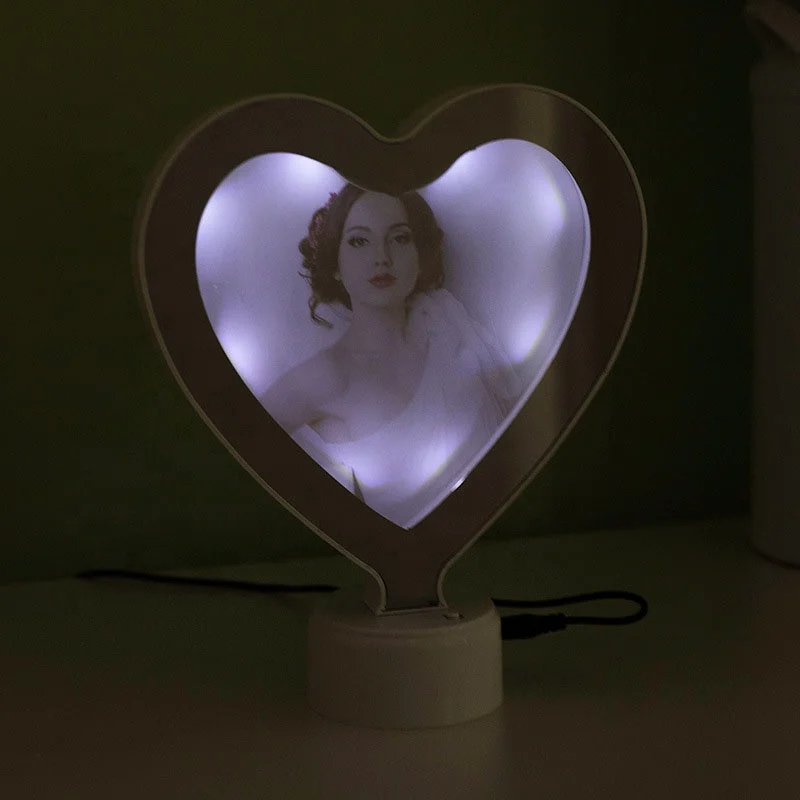 Fashion LED Magic Mirror Photo Frame Stage USB Charging Multi-Function LED Plastic Picture Photo Frame