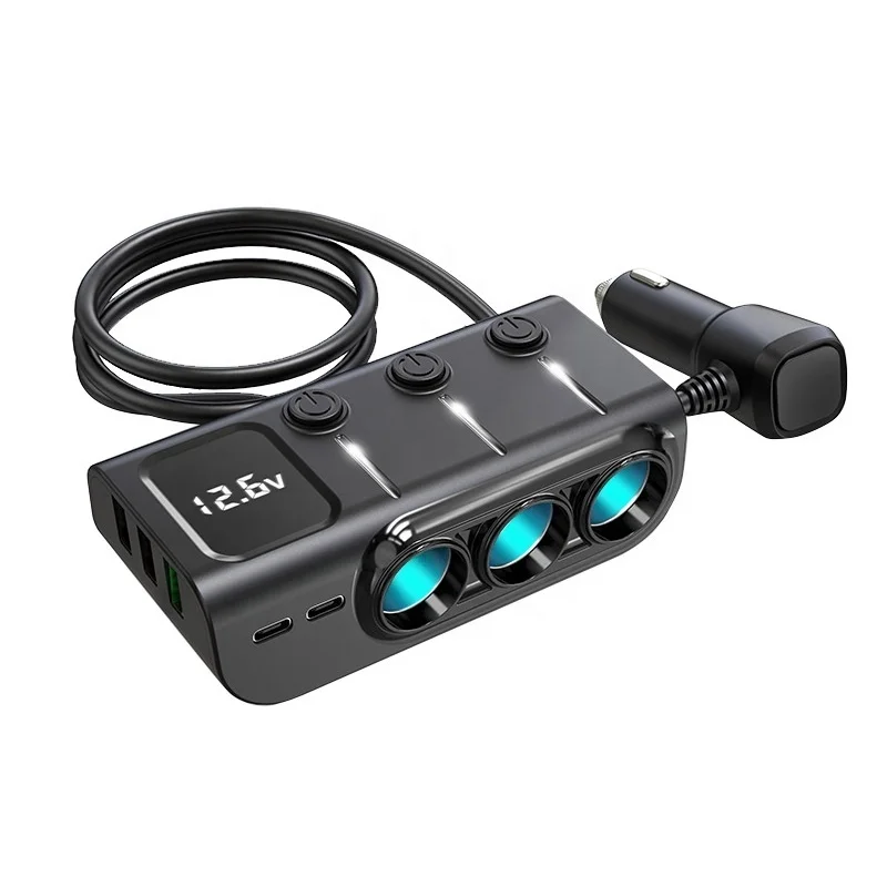 5USB 3A Dual USB Автомобильное зарядное устройство 3 порта ЖК-дисплей 12-24 В прикуриватель адаптер питания быстрое автомобильное