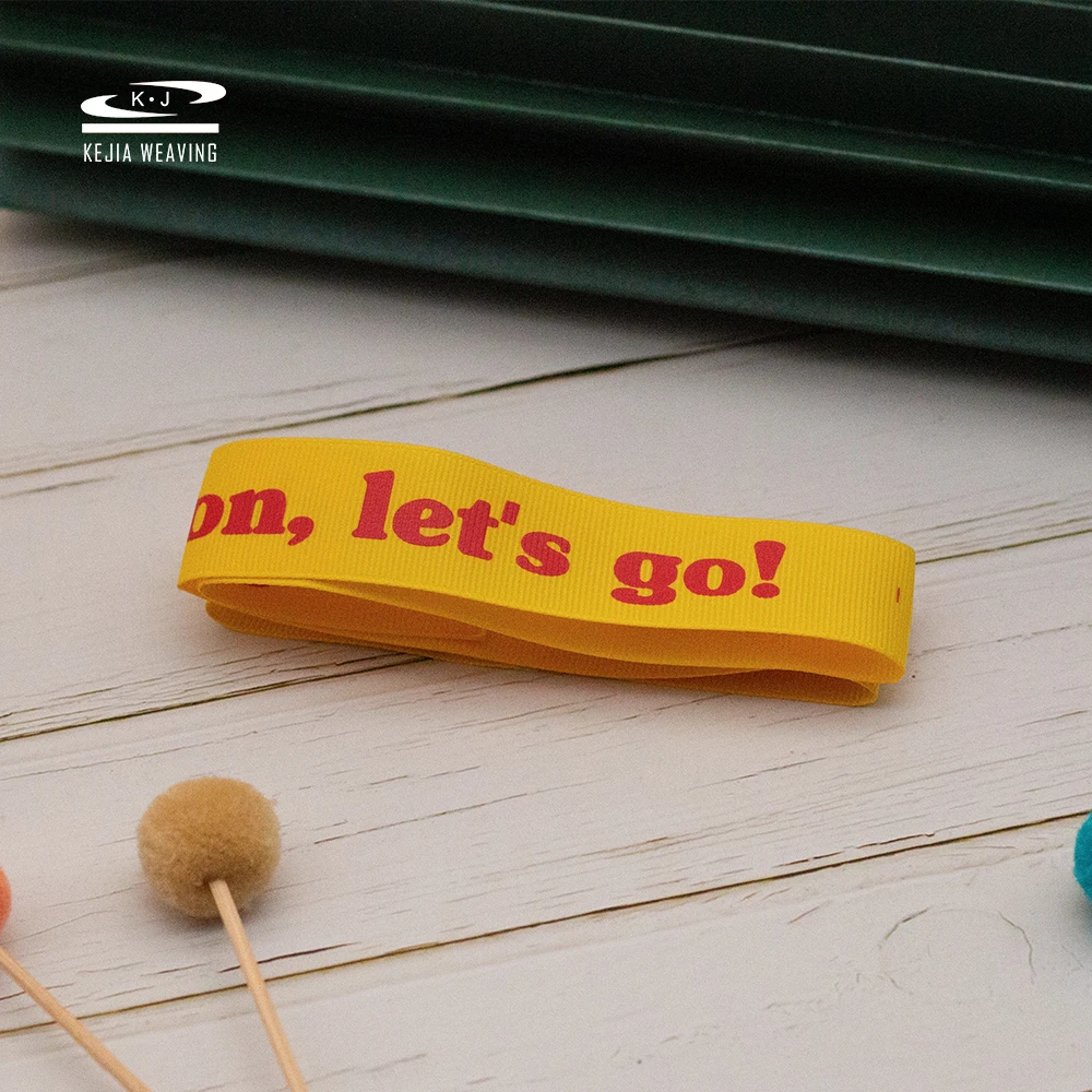 High Criteria Sophisticated Technology Non-Toxic Fabric Printed Grosgrain Ribbon