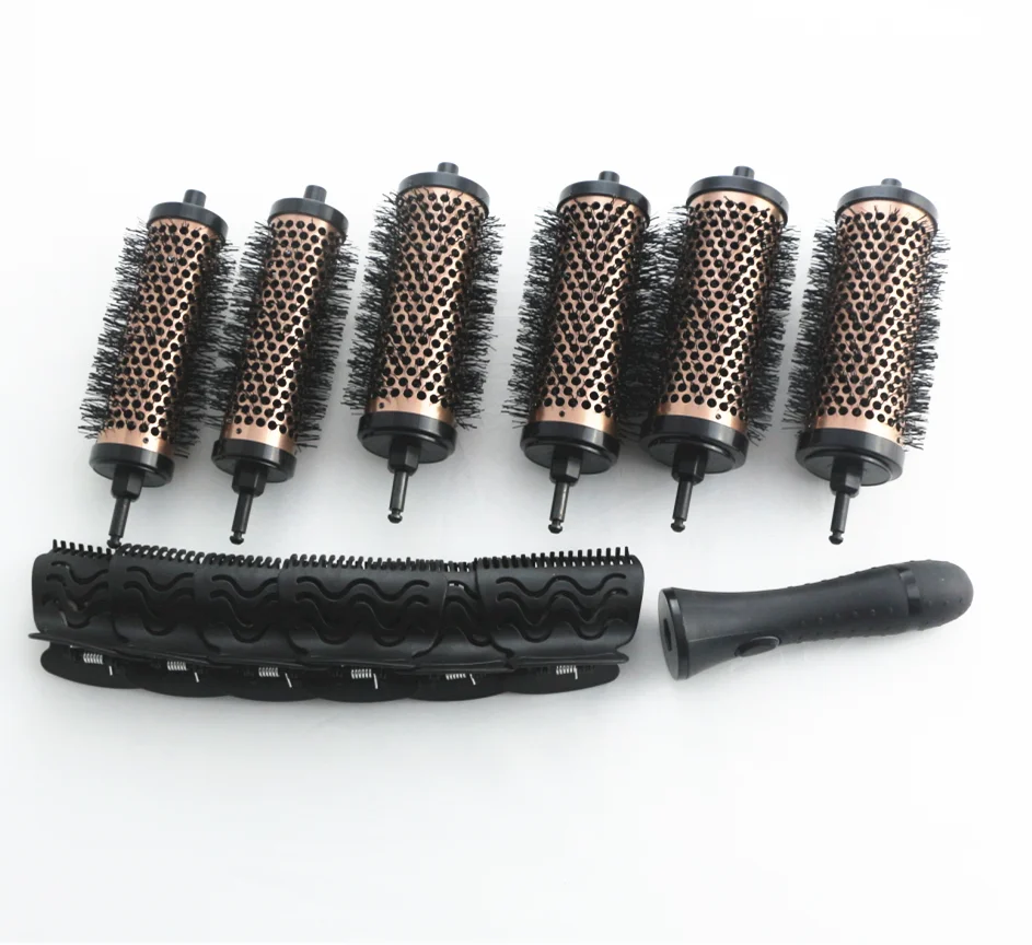 Detachable hair brush set with clips new style ceramic ionic removable handle hair brush