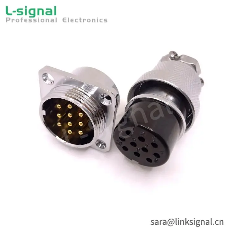 25mm GX25 Connector Circular Flange Type 2 3 4 5 6 7 8 9 10 12 PIN for Sale