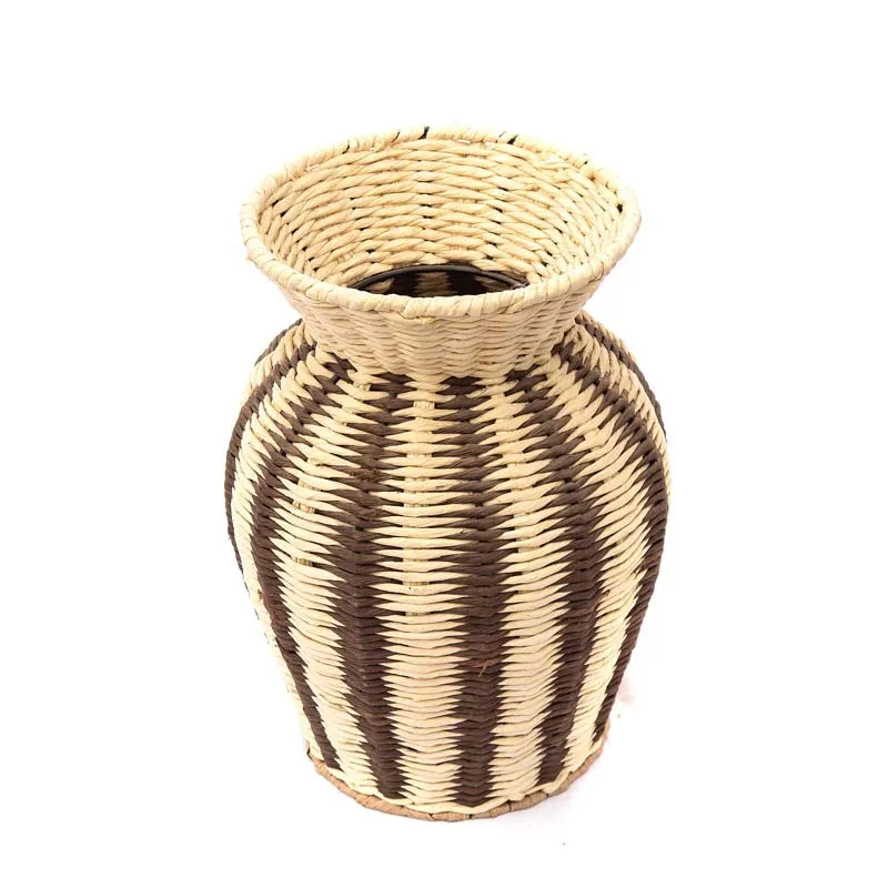 Classical Small Natural Straw Woven Flower Basket Rattan Flower Vase