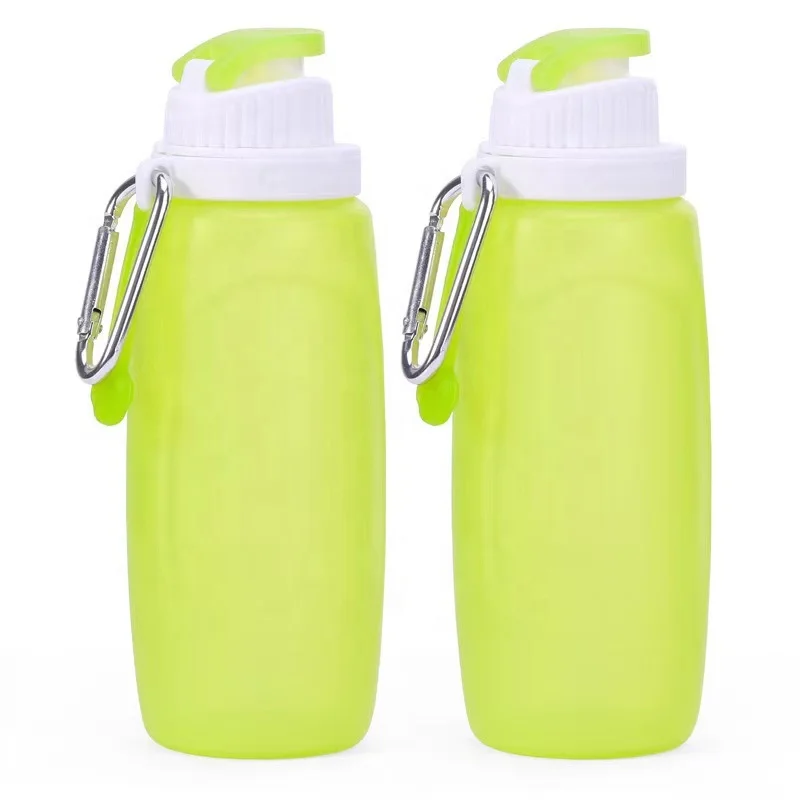 Collapsible Water Bottle 11oz Foldable Silicone Bottles Flexible Collapsable Sports Water Bottle For Easy Storage