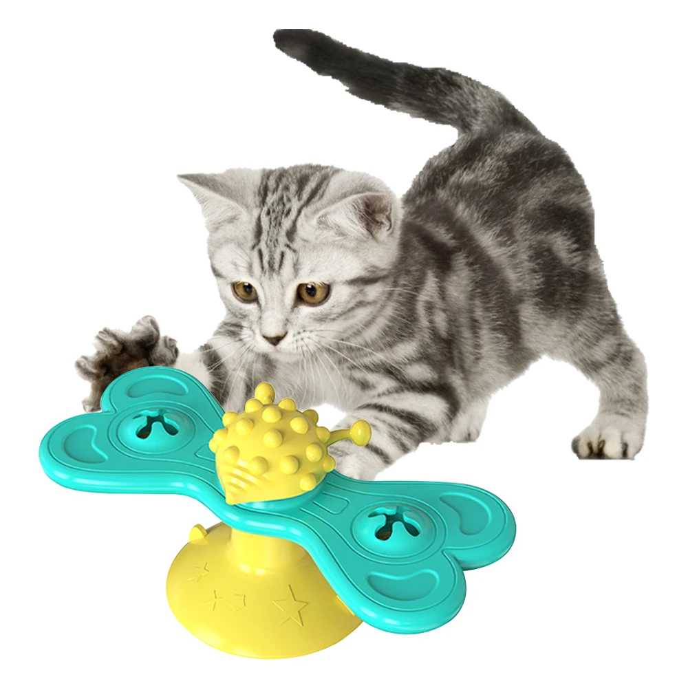 Butterfly Spinning Windmill Cat Turntable Toy Funny Mopping Rotating Interactive Cat Toy