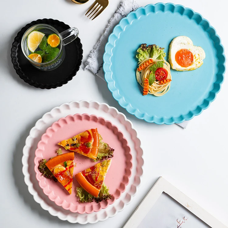 Новая коллекция, безопасный набор фарфоровых тарелок для микроволновой печи, обеденные тарелки, круглые тарелки для пиццы для ресторанов