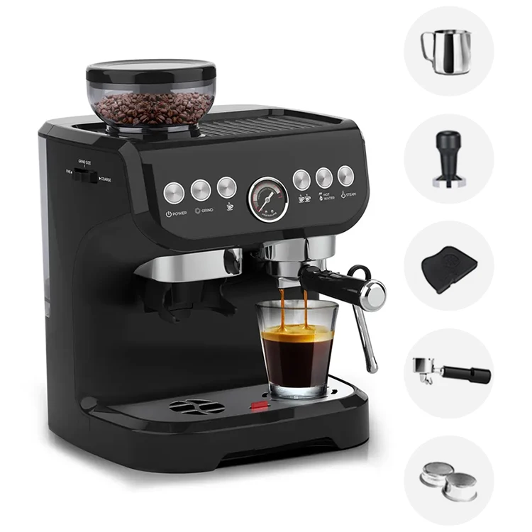 Double dual boiler system grinding Integration fresh coffee powder espresso coffee machine Italian