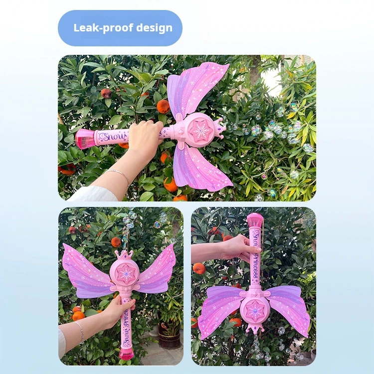 Syh91 Kids Trending Automatic Wand Children Cartoon Music Light Bubble Wand Bubble Machine Toys Plastic Novelty Bubble Wands