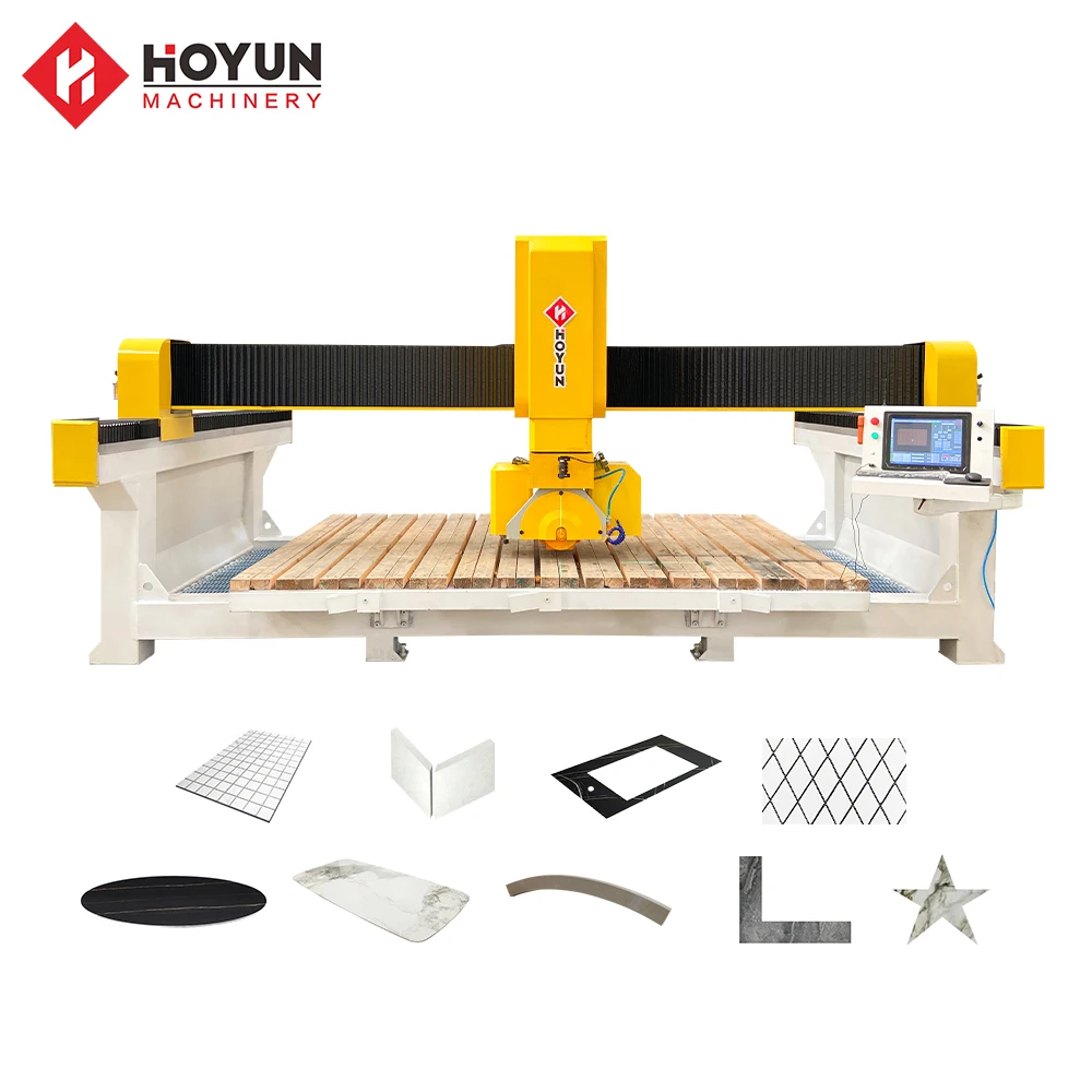 HONGYI Machinery 5 axis cnc granite bridge saw granite cutting machine shengda cnc saw