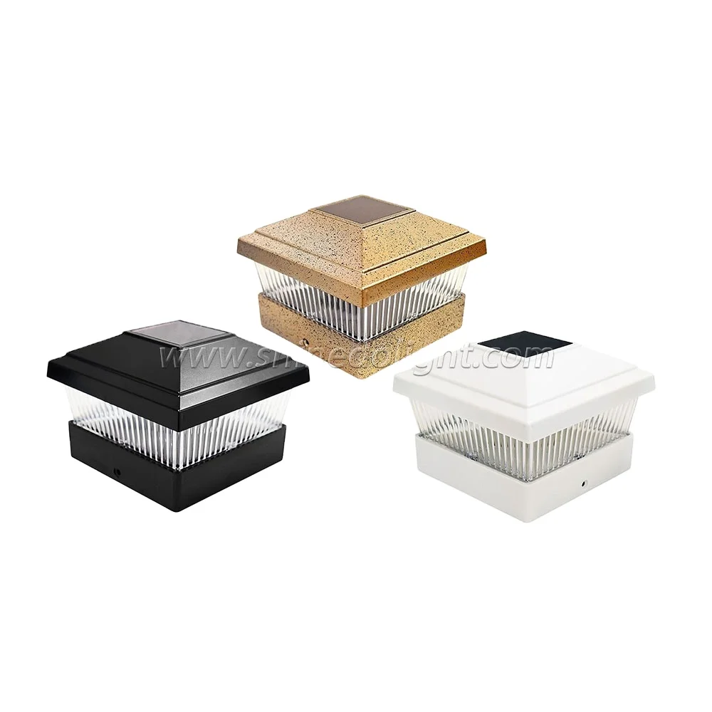 Solar Post Lamp Outdoor Waterproof Column Head Light For Garden Wall Lamp Garden Fence Landscape Lamp For Gate Garden Decoration