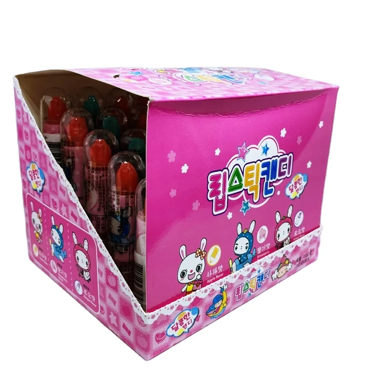 LIPSTICK LOLLIPOPS ROUND SHAPE TOP PUSH BUTTON POP 30 PIECE A SET