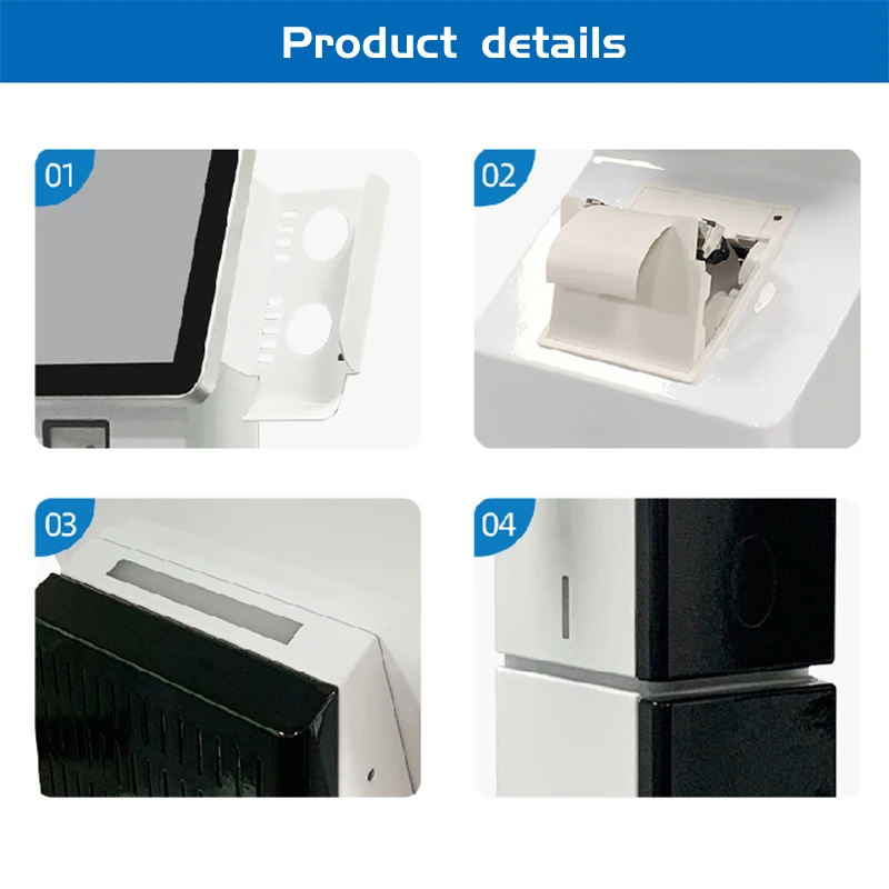 24 inch vertical screen fully automatic cashless payment booth, high brightness touch screen supermarket payment kiosks