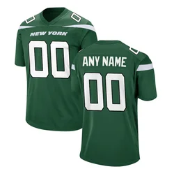 Best Quality Wholesale Cheap Custom Name Number Size New York  Stitched Men Women Kid American Football Jerseys Green White