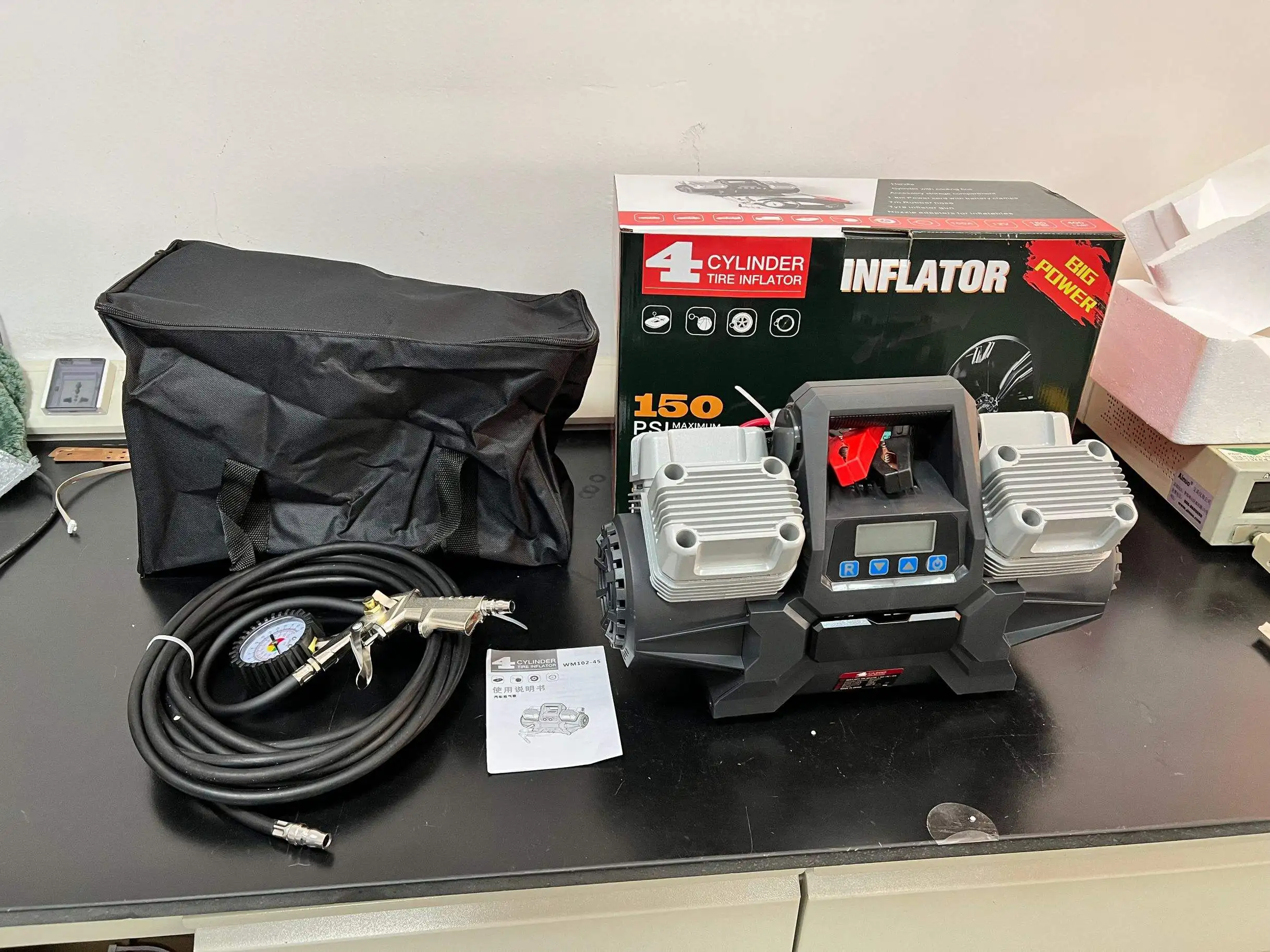 12v 400 L/m Car Tyre 150 Psi Air Compressor 4 Cylinders For 4x4 Rv Suv Heavy Duty Tire Inflator