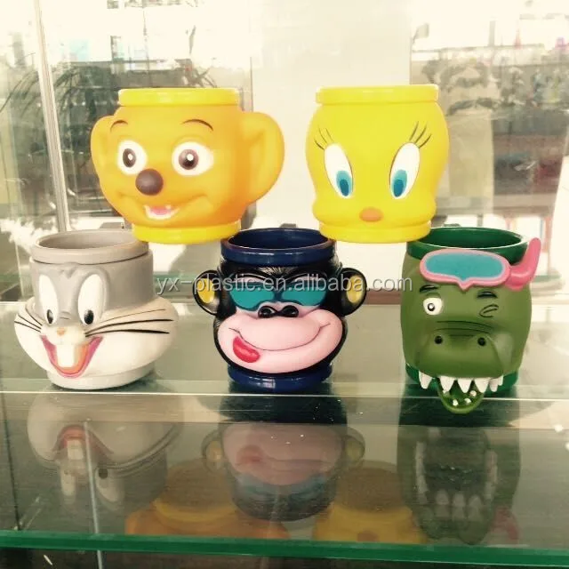 frog design hard plastic cartoon cups/mugs with lid for children