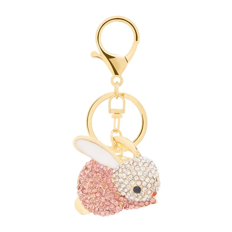 Trending hot products keychain rabbit baby keychain custom animal logo keychains