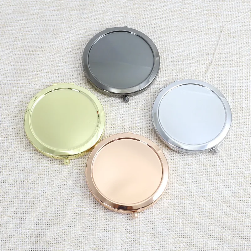 Custom Makeup Mirror Fashion Diy Photo Small Mini Rose Gold Metal Custom Sublimation Compact Mirror