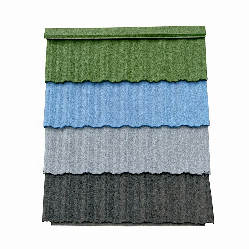 coloured bond shingle classical stone coated steel roofing tile seven wave terracotta roof sheet panels 1340*420mm