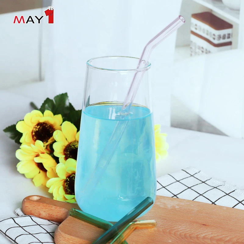 
Custom High Borosilicate Clear Juice Milk Beverage Glass Cup 
