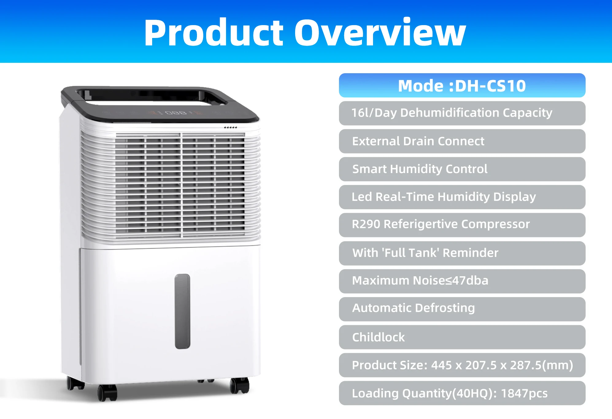 OEM Source Factory 2024 New Products Dehumidifier Suppliers Indoor Use Air Dryer Home Efficient Electric Compressor Dehumidifier