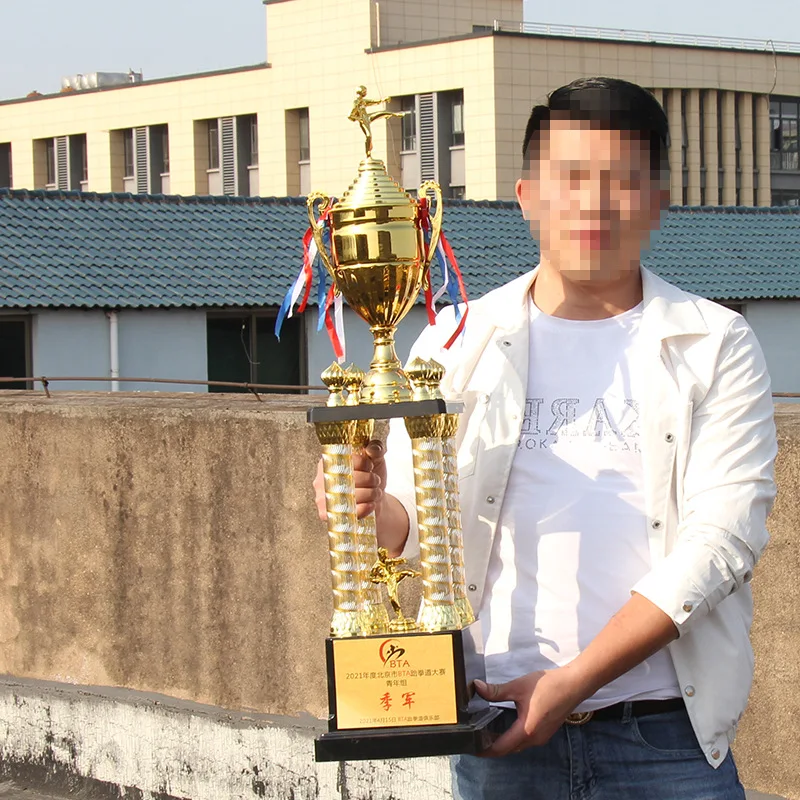 hot sale luxury trophy 4 columns style world sport tennis badminton award cup 60inch tall