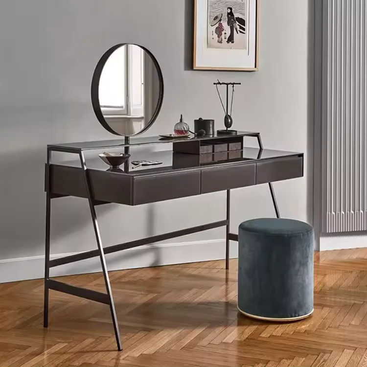 high quality dressing table grey modern style iron dressing table mirror hinges