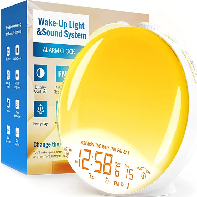 Multifunction Wake Up Light Led Night Kid Gift RGB Sunrise Sunset Simulation