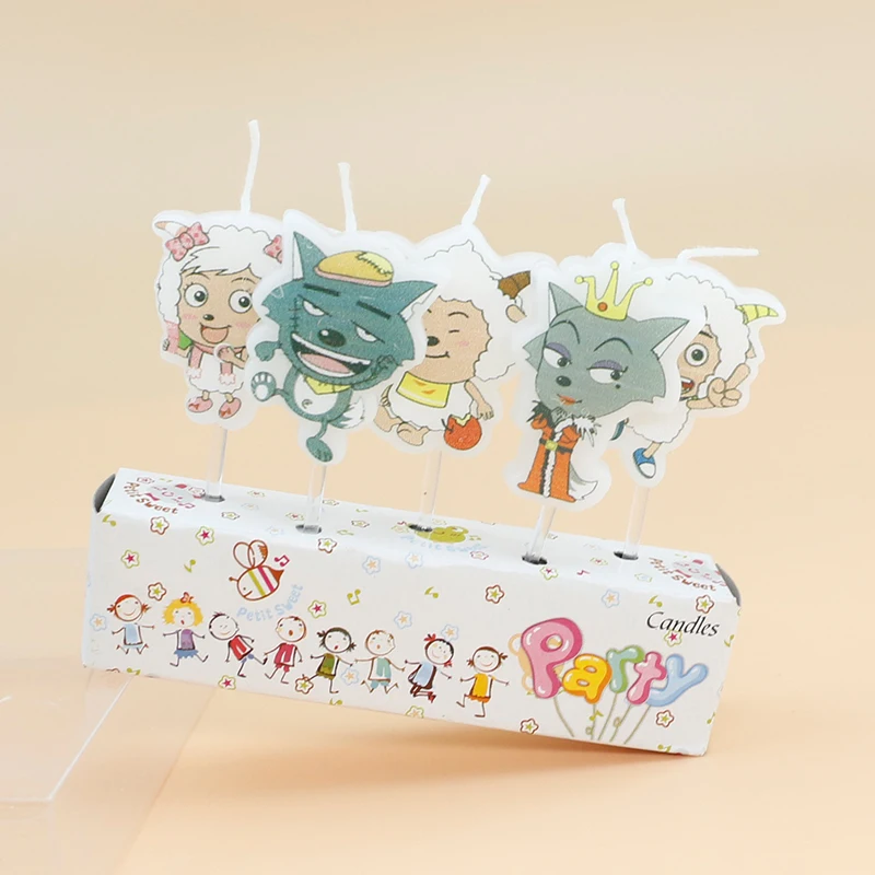 Hot Selling Chinese Cartoon Goat and Wolf Shaped Birthday Candles for Kids
