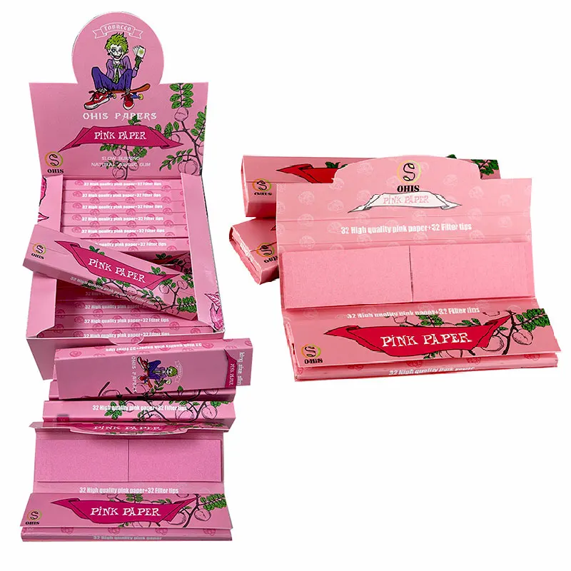 Custom Smoking Set Grinder+Tips+Tray+Cigar Paper Machine+Cigarette Rolling Paper 5pcs Pre-Roll Packaging Box