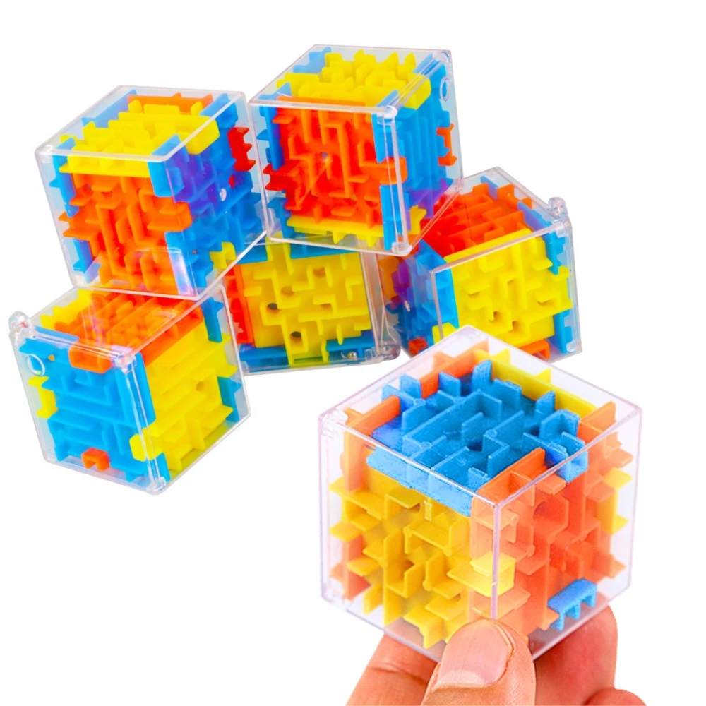 3d Game Case Educational Toy Kids  Intellectual Stress Relief Toy Pressure Hand Balance 3D Puzzle Maze Toy Gift