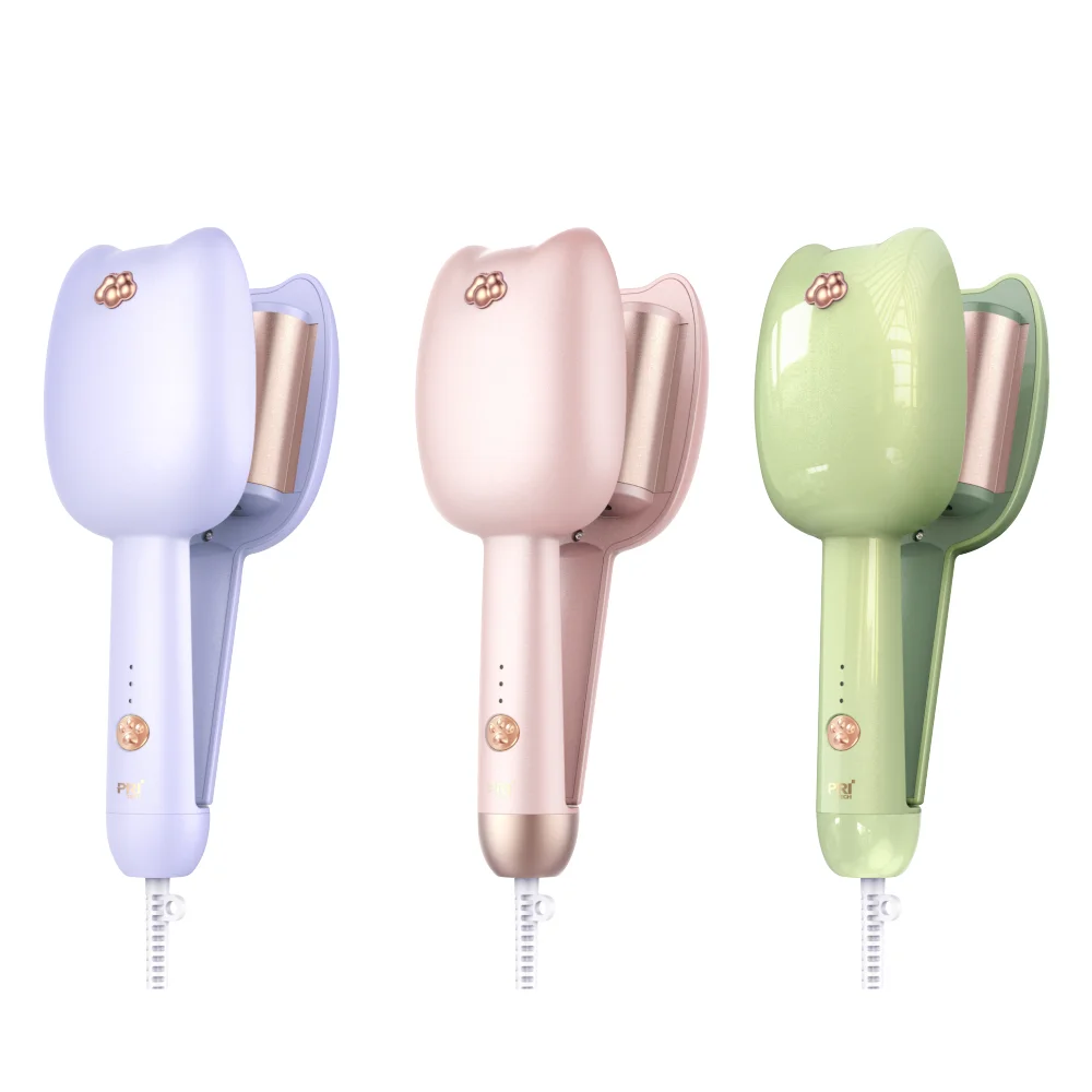 Wholesale Egg Roll Crimper Hair Curler Beach Wave Hair Deep Mini Cartoon Cute Cat Shape Electric Curling Iron