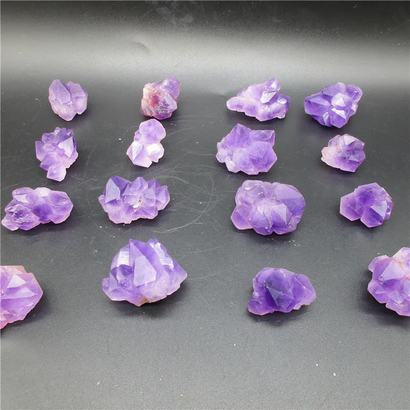 Natural Amethyst Rough Ore Amethyst Flower Tooth Material Lavender Color Gem Mineral Specimen Ornaments