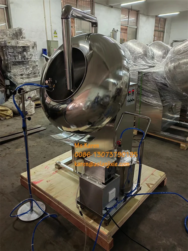 Automatic Tablet Film Coating Machine Snacks Chocolate Spraying Coating Machine