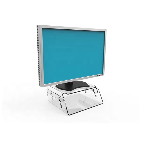 good quality ergonomic height adjustable crystal acrylic monitor stand