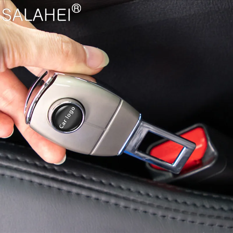 Universal Car Logo Custom Car Seat Belt Clip Extender Safety Seatbelt Lock Buckle Plug Insert Socket Extender Safety Buckle