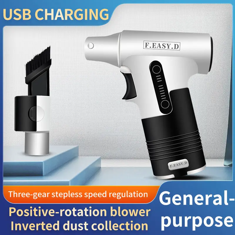 F.EASY.D Tiktok Hot Selling 120000rpm Powerful Mini Turbo Car Air Vacuum Blower For House Computer Keyboard Dust Cleaning