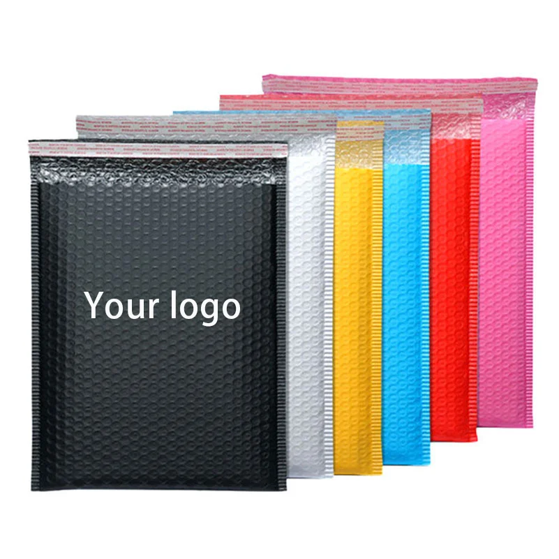 Eco Friendly Black Matte Bubble Padded Envelope Bubble Air Wrap Polymailer Bags Custom Bubble Mailers For Shipping Packaging
