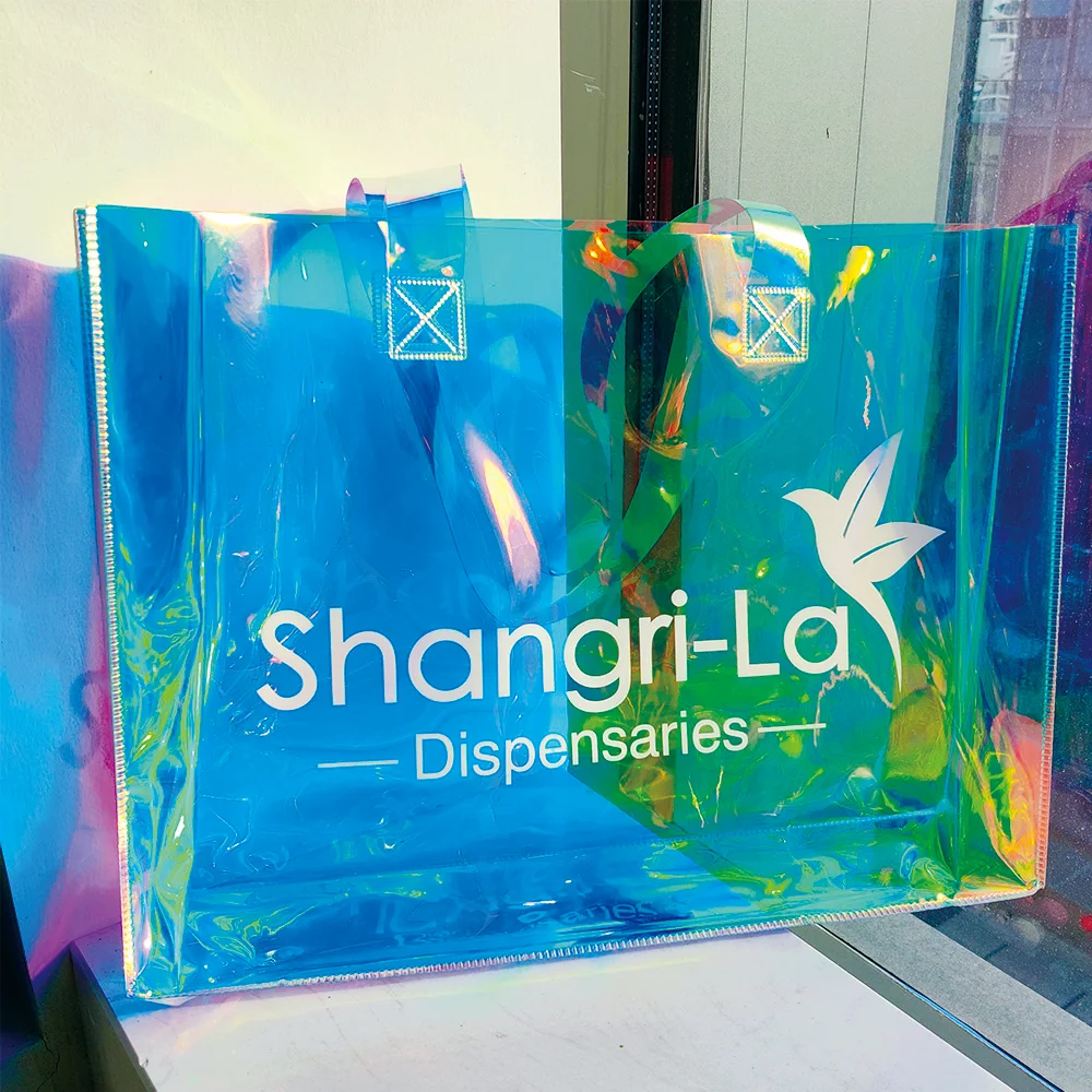 Fashion Sports Hologram PVC Beach Tote Bag 2024 Clear Laser Handbag Transparent Holographic Iridescent Shopping Bags