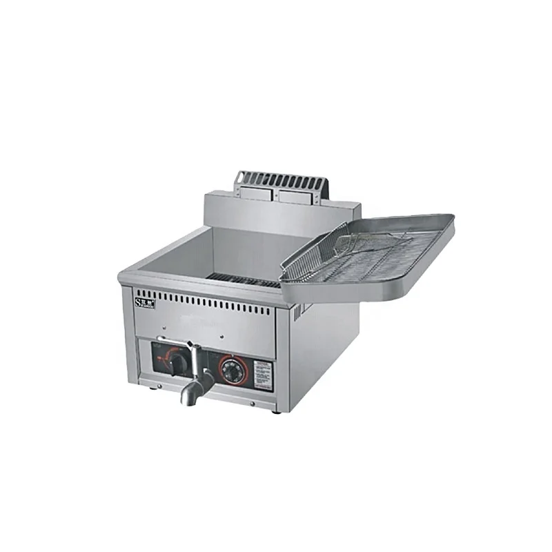 Оборудование для общественного питания 15/17L газовая фритюрница с двумя решетками кухонного оборудования для оптовой продажи