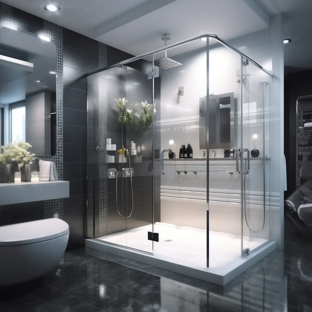 Sliding Hotel Shower Modern Bathroom Shower Rooms Prefab Bathroom Modular Shower Room with White Frame