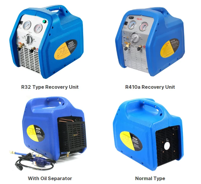 China Manufacturer HVAC Recycling Unit Oil-less Refrigerant Recovery machine for Auto Car Service other refrigerants R134a